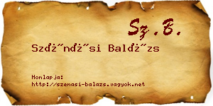 Szénási Balázs névjegykártya